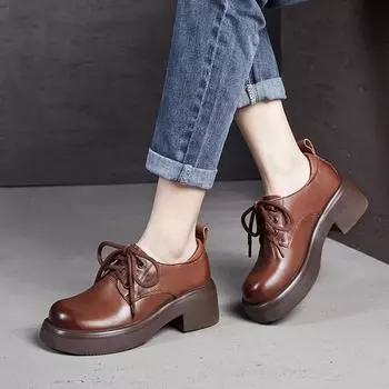 Увеличить рост повседневные одинарные туфли туфли с толстой подошвой 35 чёрный