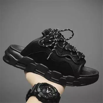 Увеличить рост толстый каблук тапочки мужские тапочки телесного цвета сандалии туфли сапоги серебряные кроссовки спорт 2024 лето доступная цена 6.5