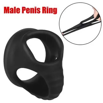 Увеличитель мужской мастурбации, бондаж, растягиватель мяча, задержка эякуляции, мужские эротические игрушки, силиконовое кольцо для пениса, 4 отверстия, клетка для члена, секс-принадлежности Orange