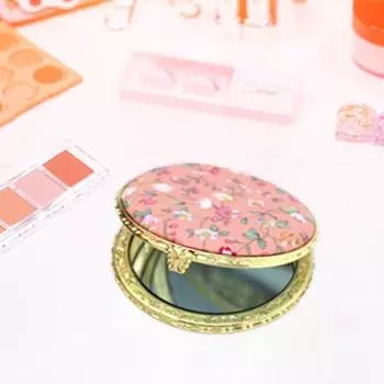 Увеличительное круглое стильное складное складное маленькое зеркало для макияжа с цветочным рисунком для девочек, мини-зеркало белый