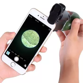 Увеличительное стекло 60x100x/зажим для мобильного телефона, микроскоп с детектором банкнот для идентификации нефритовых ювелирных изделий из нефрита чёрный