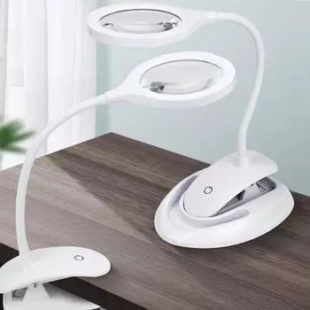 Увеличительное стекло Регулируемая перезаряжаемая белая многофункциональная настольная светодиодная лампа-лупа