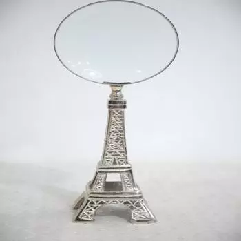 Увеличительное стекло в виде Эйфелевой башни из латуни – Дизайнерская настольная лупа для чтения – Высота: 30 см 8 inch серебряный