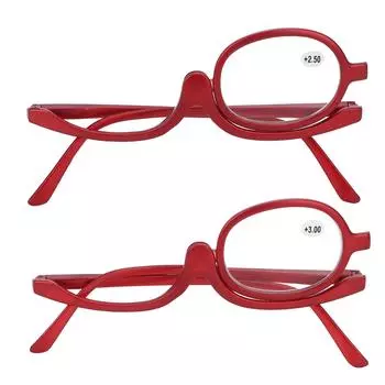 Увеличительные очки для макияжа, вращающиеся модные очки для макияжа глаз с одной линзой для женщин, красные +2.50 +2.50