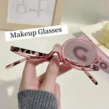Увеличительные очки, вращающиеся очки для чтения для макияжа, анти-синий свет, макияж, очки для дальнозоркости, диоптрии от +1,0 до +4,0 +1.0