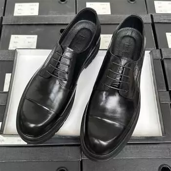 Увеличивающие рост кожаные туфли с тремя суставами, мужские деловые кожаные дышащие костюмные рабочие туфли, свадебные туфли для жениха, мужские кожаные туфли 38 чёрный