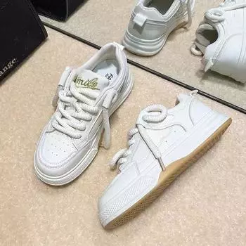 Увеличивающие рост туфли для женщин на лето и осень. Новые универсальные туфли. Модные и легкие повседневные белые туфли для женщин. 35 чёрный