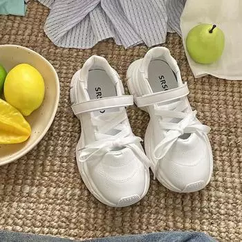 Увеличивающие рост женские туфли для пап на толстой подошве, летние новые легкие многофункциональные женские спортивные туфли, модный тренд 35 белый