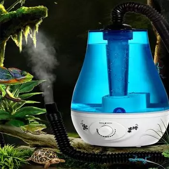 Увлажнитель для рептилий, 3 л, увлажнитель для тумана, ультра-тихий генератор тумана с гибким шлангом EU Plug синий