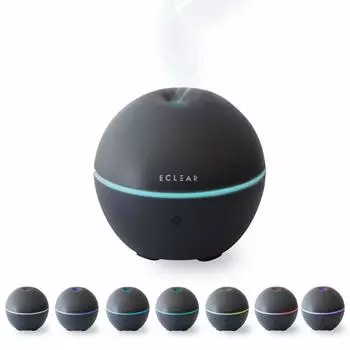 Увлажнитель ELECOM ультразвуковой антибактериальный настольный ароматический диффузор 7 цветных светодиодов с питанием от USB компактный черный Ekuria Mist [модель 2019 года] HCE-HU1901UBK