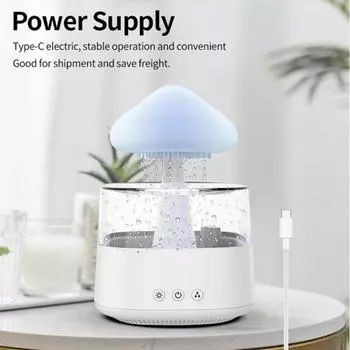 Увлажнитель с прохладным туманом и дождевым облаком с ярким светом, пультом дистанционного управления, 3 режима, настройка таймера, диффузор эфирного масла, настольный увлажнитель