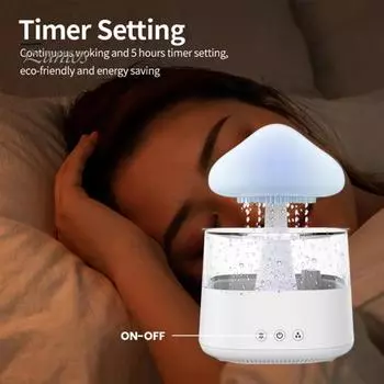 Увлажнитель с прохладным туманом и дождевым облаком с ярким светом, пультом дистанционного управления, 3 режима, настройка таймера, диффузор эфирного масла, настольный увлажнитель