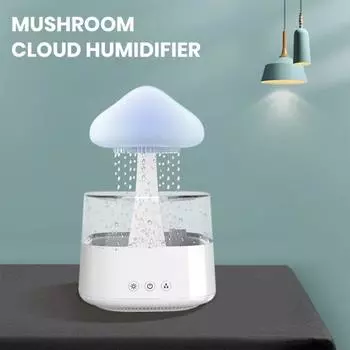 Увлажнитель с прохладным туманом и дождевым облаком с ярким светом, пультом дистанционного управления, 3 режима, настройка таймера, диффузор эфирного масла, настольный увлажнитель