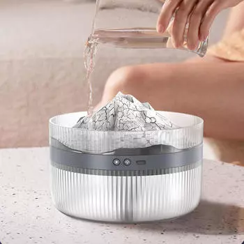 Увлажнитель воздуха 2 режима распыления Удобный заправляемый аромадиффузор с красными и синими огнями чёрный