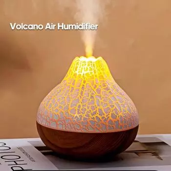 Увлажнитель воздуха 300 мл Volcano Desktop Electric USB Humidificadore Water Mist Diffuser Purifier Freshener With 7 Colors Night чёрный
