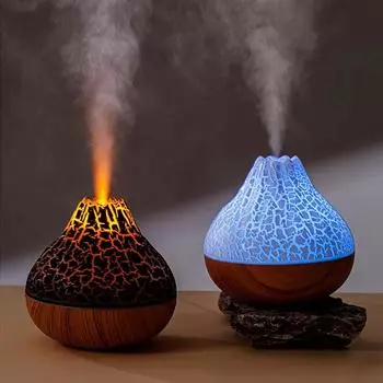 Увлажнитель воздуха 300 мл Volcano Desktop Electric USB Humidificadore Water Mist Diffuser Purifier Freshener With 7 Colors Night чёрный