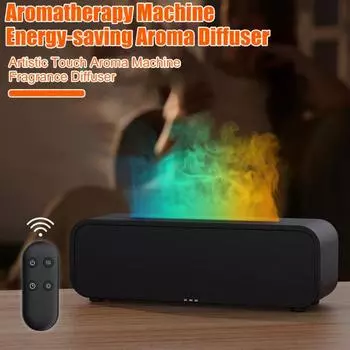 Увлажнитель воздуха Ароматерапевтический аппарат с эффектом пламени Функция таймера Бесшумный пульт дистанционного управления Звукоусиление Аромат чёрный