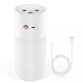 Увлажнитель воздуха, ароматерапевтический диффузор, 400 мл, диффузор эфирных масел, беспроводной, перезаряжаемый, двухканальный спрей, белый CHINA