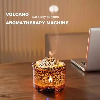 Увлажнитель воздуха Ароматерапия Пламя Вулкан Свет Таймер для Спальни Дома Йога Офис Пламя Ультразвуковой Эфирное Масло Диффузный EU