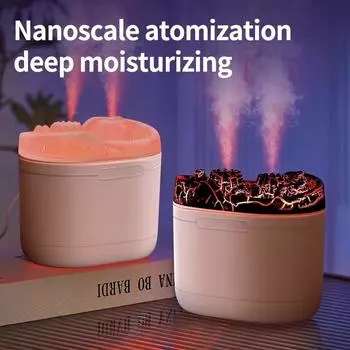 Увлажнитель воздуха Crackle Dual Spray, 1200 мл, большая емкость, 7 цветов, креативный увлажнитель, питание от USB-кабеля, настольный диффузор чёрный