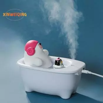 Увлажнитель воздуха Creative — мультяшный дизайн, большой резервуар для воды, интерфейс Type-C для общежития белый