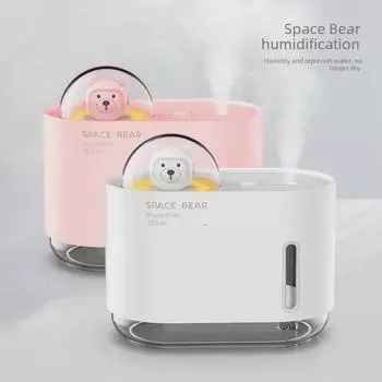 Увлажнитель воздуха Creative Space Bear с разноцветными огнями - милый мультяшный дизайн H201 Bunny, Plug-in розовый