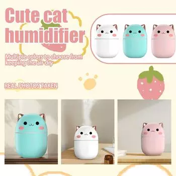 Увлажнитель воздуха Cute Cat, устройство для увлажнения воздуха в машине Cute Cat, тихий распылитель для рабочего стола Cute One Size зелёный