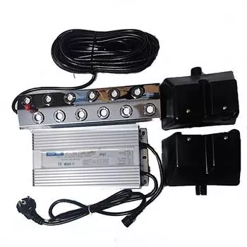 Увлажнитель воздуха DC48V 12 с кабелем длиной 10 м, включая водонепроницаемый блок питания 110 В/220 В, промышленный туманообразователь 110V