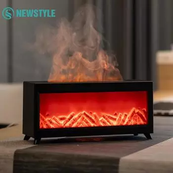 Увлажнитель воздуха для камина, настольный, эфирное масло, ароматерапия, 220 мл, большой емкости, пламя, красочная атмосфера, ночные огни US