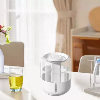 Увлажнитель воздуха для настольного использования с ночником и 3 режимами распыления, резервуар 6,8 л для спальни белый