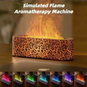 Увлажнитель воздуха Flame Air, USB-ультразвуковой диффузор эфирных масел с цветным световым туманом, имитирующий увлажнитель воздуха Fire USB Cable