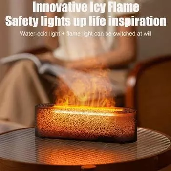 Увлажнитель воздуха Flame Aroma с 7 цветами и функцией таймера отключения. Диффузор эфирных масел для использования в помещении. Увлажнитель воздуха с мелким туманом. чёрный
