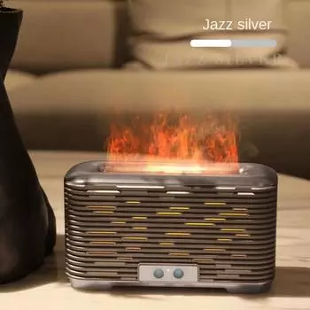 Увлажнитель воздуха Flame Aromatherapy Nano Mist с большой емкостью, имитация огня, увлажнитель с атмосферным светом USB белый