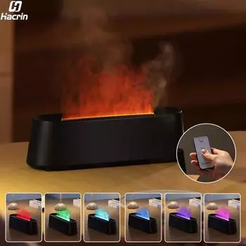 Увлажнитель воздуха Flame, ароматизатор, увлажнитель воздуха Fire Aroma, диффузор эфирных масел для дома, ароматерапия, диффузор с ночником белый