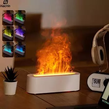 Увлажнитель воздуха Flame, диффузор, увлажнитель воздуха Fire Aroma, ароматизатор, ароматерапия, USB-диффузор эфирных масел для дома, офиса чёрный