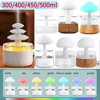 Увлажнитель воздуха «Грибной дождь», увлажнитель воздуха с холодным туманом, малошумный портативный увлажнитель воздуха «Дождевое облако», многофункциональный, 7 цветных ламп No remote control