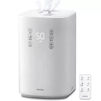 Увлажнитель воздуха Iris Ohyama с большой емкостью, ультразвуковой, паровой, гибридного типа, объем увлажнения 500 мл, емкость резервуара 14 татами, 9 часов непрерывной работы