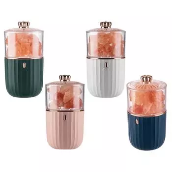 Увлажнитель воздуха Кристалл Соляной Камень Эфирное Масло Диффузор Беспроводной Арома для Спальни розовый