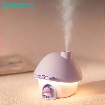 Увлажнитель воздуха Lovely Mushroon House, цветная светодиодная подсветка, аромат эфирного масла, увлажнитель воздуха с резервуаром для воды 300 мл, домашний увлажнитель воздуха фиолетовый