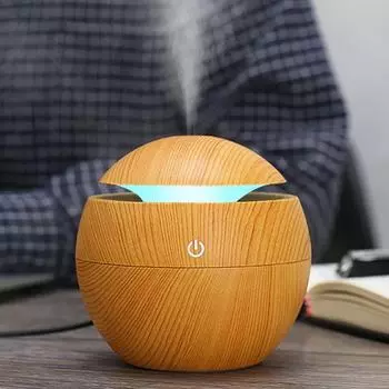 Увлажнитель воздуха Mushroom Wood Grain 200 мл: Бесшумная, красочная ароматерапевтическая ваза для увлажнения в спальне 20 cotton swabs