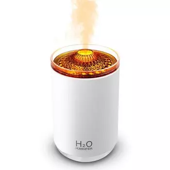 Увлажнитель воздуха небольшой настольный 250 мл Увлажнитель воздуха настольный ультразвуковой вулкан тихий ночник мощный большой емкости 250 мл USB портативный мини-стол для сжигания