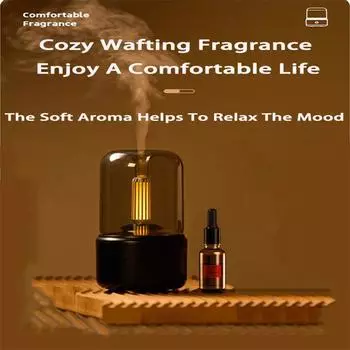 Увлажнитель воздуха при свечах со светодиодными ночниками, портативный, 120 мл, электрический USB-генератор тумана, ультразвуковой диффузор, домашний автомобиль для спальни, общежития