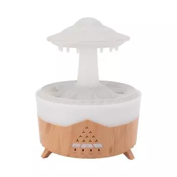 Увлажнитель воздуха Rain Cloud 350 мл UFO, беспроводной пульт дистанционного управления, настольный фонтан, водопад, лампа с диффузором эфирного масла и 7-цветной светодиодной подсветкой для