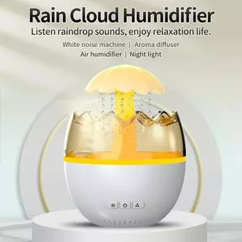Увлажнитель воздуха Rain Cloud, капельный увлажнитель воздуха, ночник Raining Cloud с дождем, 7 меняющихся цветов, ночные огни