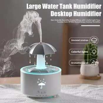 Увлажнитель воздуха Rain Umbrella с ароматическим диффузором и цветной подсветкой, функцией таймера и функцией автоматического отключения тумана EU белый