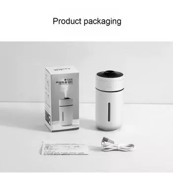 Увлажнитель воздуха с цветной чашкой, портативный, с цветной ночной подсветкой, уменьшает шелушение кожи - сенсорное управление, домашний автомобиль, автомобильные принадлежности, мини