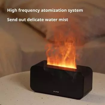 Увлажнитель воздуха с имитацией пламени, аппарат для ароматерапии с резервуаром для воды, красочная подсветка, необходимое оборудование белый