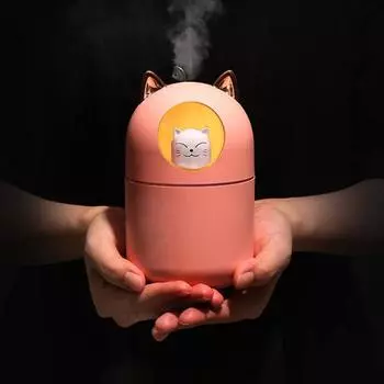 Увлажнитель воздуха с милым котом/домашним животным, портативный 300 мл, небольшой прохладный туман, ароматерапевтический масляный диффузор для автомобиля None зелёный