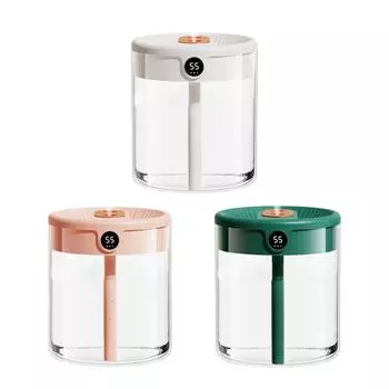 Увлажнитель воздуха с ночником, цифровой дисплей влажности, тихий, 2 л, для спальни розовый