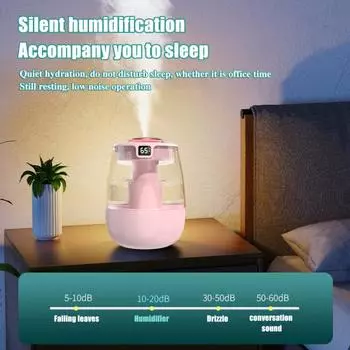 Увлажнитель воздуха с подсветкой, большой емкостью, 3 режима, USB-увлажнитель, два порта для распыления, тихий домашний диффузор для распыления эфирных масел зелёный